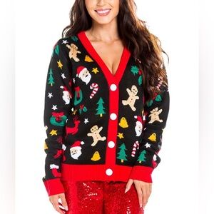 Tipsy Elves WOMEN'S COOKIE CUTTER CHRISTMAS CARDIGAN SWEATER | NEW/NWOT!!🤶🎄🤶